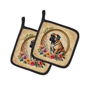 Coppia di portabottiere floreale con cornice TD per stoviglie e decorazioni per feste - Product Image 1