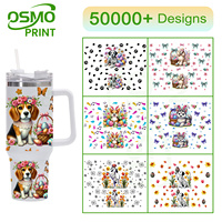 Autocollants en plastique imperméables Osmo résistants aux UV pour gobelets de 40 oz, motif cœur