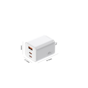 شاحن OEM 65W GaN من المصنع يدعم USB C & USB 2C1A 2C شاحن جداري سريع للكمبيوتر المحمول والهواتف الذكية - Product Image 5