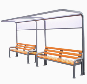 Seduta da Esterno Impermeabile con Tettoia, Struttura in Acciaio Resistente, Panca Lunga per Giardino, Campo da Tennis e Campo da Pickleball - Product Image 6