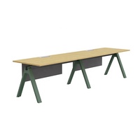 Bureau de travail modulaire moderne en métal en forme de L avec cloison acoustique et tiroirs