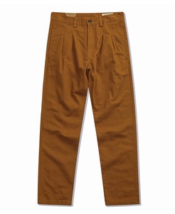 Pantalon kaki polyvalent de style workwear rétro plissé en twill Amikhaji <span class=keywords><strong>Ametora</strong></span>, 100% coton, coupe slim, décontracté, droit - Product Image 1