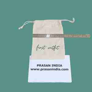 Pochette en coton avec cordon de serrage, réutilisable et portable - Product Image 3