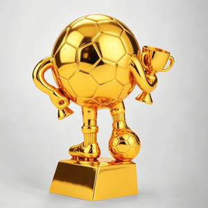 Résine personnalisée pour trophée de football plaqué or, sculptée à la main, durable, pour les meilleurs récompenses de football, cadeaux personnalisés - Product Image 5