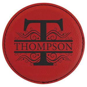 Glowforge-posavasos redondo de <span class=keywords><strong>polipiel</strong></span>, suministros láser CO2, regalo personalizado para papá, 4" - Product Image 6
