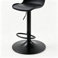 Tabouret de bar pivotant moderne et simple, réglable en hauteur, avec dossier en plastique et assise rembourrée en PU