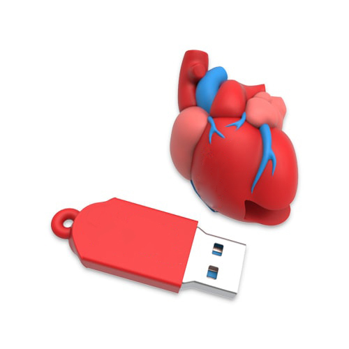 Medical Model Heart Shape PVC Heart Shaped Usb Flash Drive  Logo 32GB 128GB 64GB 16GB 8GB