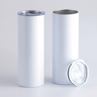 Gobelet isotherme de 20oz en gros en acier inoxydable à sublimation gobelet droit avec couvercle paille