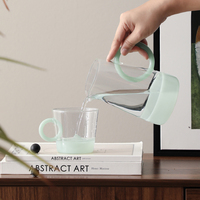 Théière et bouilloire en verre transparent moderne faits à la main pour café, thé et bar pub décor à la maison artisanat d'art fait à la main