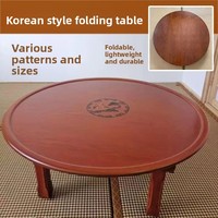 Table pliante en bois de style coréen moderne pour sol tatami, table basse de style japonais, mobilier d'appartement, table à manger pliable