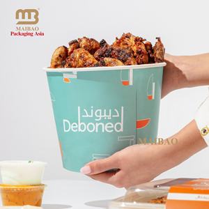 ถังใส่ไก่ทอดพร้อมฝาปิดสำหรับบะหมี่ภาชนะใส่อาหารแบบใช้แล้วทิ้งสำหรับร้านอาหารแบบย่อยสลายได้ตามต้องการ - Product Image 6