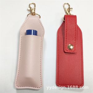 Llavero de cuero PU para lápiz labial al por mayor, elegante y compacto, soporte para bálsamo labial, almacenamiento con estilo para el cuidado de los labios para bolsos de mujer - Product Image 6