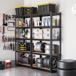 5-Layer Boltless Steel Shelving Light Duty <b>Shelf</b> Galvanized Garage Stacking Rack Kitchen Storage Shelving Home Storage Rack - Product Image 3