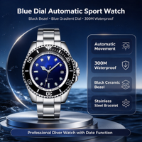 Herren Mechanische Uhr Kundenspezifische OEM ODM GMT 3ATM Wasserdicht Japanisches Uhrwerk Edelstahl Armbanduhr Großhandel Fabrik