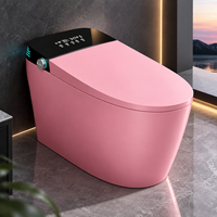 WC intelligent moderne en céramique avec bidet intégré, chasse d'eau automatique à capteur, siège chauffant et télécommande pour salle de bain