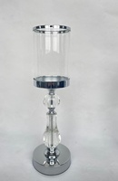 Supports de bougies modernes en fer électroplaqué et cristal, bougeoirs en verre transparent, vendus séparément ou en ensemble complet