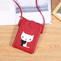 Grosir baru dompet panjang wanita tas bahu imut Mini dompet tangan wanita dompet tangan wanita tempat kartu cetak kartun wanita