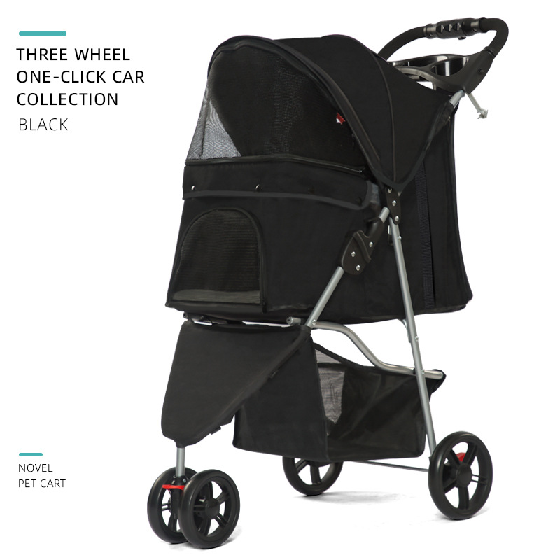 Three-Wheeled Black (Upgraded One-Hand Folding)