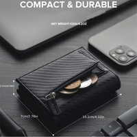 Dompet Kartu Aluminium Oranye Unik dengan Tempat Kartu RFID Pop-up, Kantong Koin, dan Penutup Magnetik
