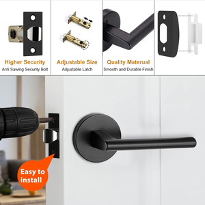 Juego de palanca tubular de servicio pesado moderno Juego de cerradura de manija de puerta ficticia Manijas de puerta modernas de dormitorio sólido - Product Image 4