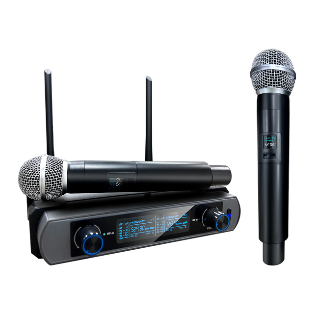 2 Channel UHF Wireless Karaoke Microphone System With Dual Handheld Mics Ideal For Home And Stage Use