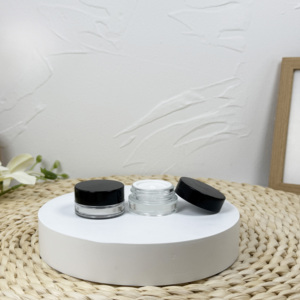 Bocaux en verre épais carrés CR à trois compartiments 5ml 7ml 9ml Couvercles scellables hermétiques à capuchon noir pour l'emballage - Product Image 1