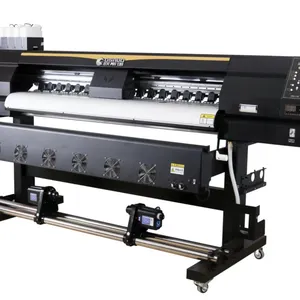 Digital Inkjet Printing Machine Vinyl Sticker Sublimation Printer i3200 cabeça de impressão 1.6m Eco Solvente Impressora