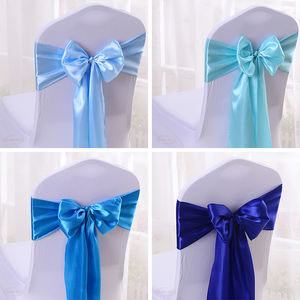 الزفاف الذهب الساتان كرسي رموش أشرطة أسعار الجملة الملونة الزفاف لوازم الحزب كرسي الديكور - Product Image 4