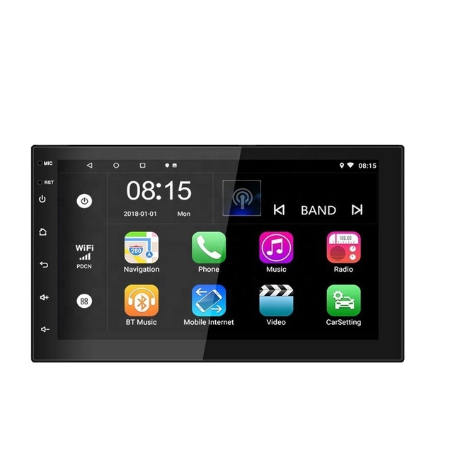 Voyeego 7 Inch Double 2 Din Car Android Screen Android Dvd Player Bt Universal Head Unit Screen with Gps Multimedia Car Radio