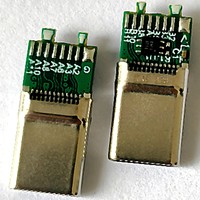 Conector USB Tipo C Macho de 24 Pines, USB4 40Gbps, Thunderbolt 5 80Gbps, E-mark, 240W PD, 5A 48V, SMT, para PCB de Montaje a Través de Orificio