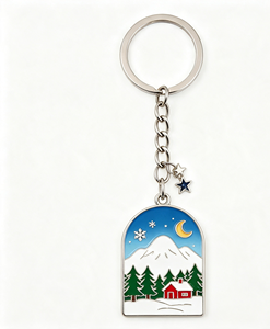 Porte-clés en métal avec logo personnalisé, porte-clés en émail, souvenir de Noël, alliage de zinc, cadeau promotionnel - Product Image 4