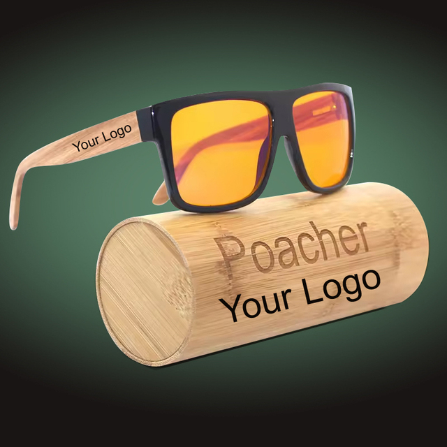 Blue Light Blocking Computer Glasses Amber Lens Gaming Eyewear Wooden Bamboo Temple Metal Frame for Office and Home Use