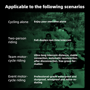 Ejeas Q8フルデュプレックス8ライダー接続防水インターフォンBluetoothヘルメット用オートバイインターホンQ8インターコム - Product Image 6