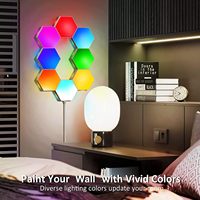 Lámpara de decoración de pared LED multicolor RGB inteligente, accesorio de iluminación Hexagonal Led para dormitorio, sala de estar, decoraciones de interior modernas, luces de pared