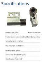 Charnière amortisseur rotative automobile pour usage domestique intérieur avec contrôle de couple réglable CCW CW de précision, en alliage de zinc, pour plateau de voiture
