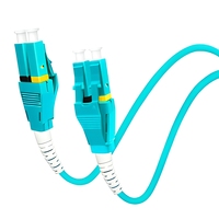 Câble de raccordement à fibre optique LC UPC Uniboot, OM4 OM3 Multimode Duplex Jumper 50/125um, LSZH Aqua