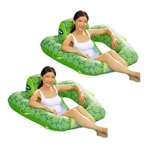 inflatable floating row comfortable lounge chair water bed adult swimming