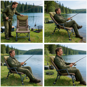 Silla de Pesca Plegable Resistente, Portátil y Ligera, Ajustable y Reclinable, con Reposabrazos, para Pesca de Carpas, Uso en Exteriores, Venta al Por Mayor - Product Image 3