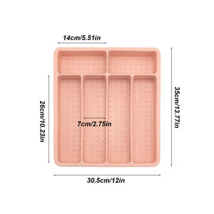 Organisateur de tiroir à couverts en silicone à 6 compartiments, antidérapant et flexible, pour ustensiles de cuisine - Product Image 4