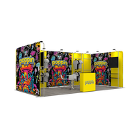 Stand d'exposition portable en aluminium 10x20 avec impression personnalisée, sans outil, étagères, présentoir pour vêtements, salon professionnel
