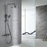 Robinet de douche à effet pluie moderne pour salle de bains Système de colonne de robinet Mélangeur chaud et froid Robinet de douche thermostatique Ensemble de douche