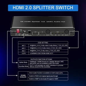 Répartiteur <span class=keywords><strong>HDMI</strong></span> 4K60Hz <span class=keywords><strong>ARC</strong></span>/eARC pour barre de son Commutateur <span class=keywords><strong>HDMI</strong></span> Bi-direction 1 en 2 sorties ou 2 entrées vers 2 sorties SPDIF 5.1CH - Product Image 5