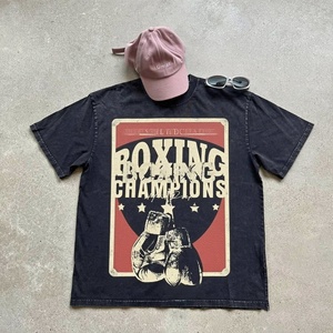 T-shirts à manches courtes pour hommes, style hip-hop vintage, logo personnalisé imprimé, respirant, col rond, 100% coton - Product Image 5