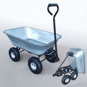 85L镀锌钢桶花园推车金属卷容器带四轮OEM可定制旅行车推车 - Product Image 1