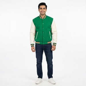 Vente chaude hommes hiver varsity vestes haute qualité respirant laine corps léger en cuir CollegeBaseballjacket pour hommes - Product Image 1