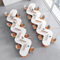 BGZ-230X Ensemble de bureaux et chaises de bureau minimalistes pour quatre personnes, poste de travail pour six personnes, bureau informatique en bois pour 3/4/6 personnes