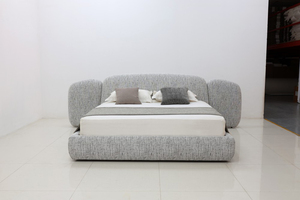 Modern Minimalist Wide Upholstered <strong>Bed</strong> | Extra Wide <strong>Platform</strong> <strong>Bed</strong> <strong>Frame</strong> for Master Bedroom | High-End Custom OEM Manufacturer - Product Image 3