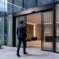 Porte coulissante en verre double vitrage, intelligente, électrique, automatique, étanche, insonorisée, grande taille, pour terrasse extérieure
