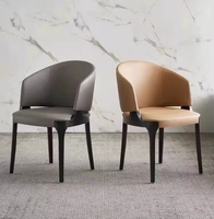 Chaises de salle à manger en bois massif de style chinois VL, dossier moderne et épuré, couleur noyer, pour hôtel et loisirs