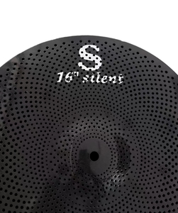 Platillos de Bajo Volumen Vansir de 16 Pulgadas de Aleación con Sonido Profesional, Juego Combinado Negro para Práctica de Batería en Casa o en el Aula - Product Image 2